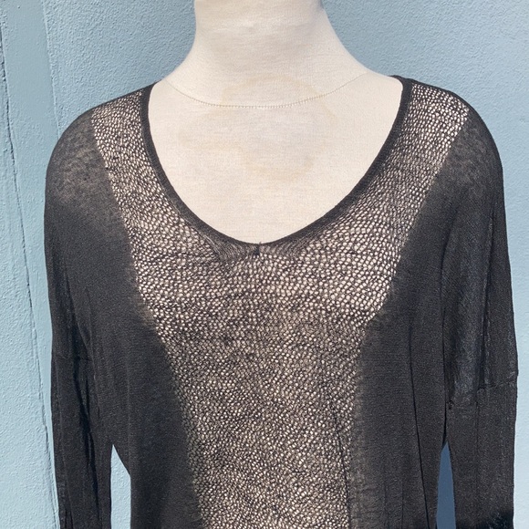 Eileen Fisher Loose Stitch Knit Lightweight Sheer Pullover - Picture 5 of 9